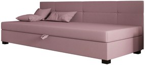 Różowy młodzieżowy tapczan z pikowanym bokiem P1-T99