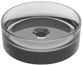 Umywalka nablatowa okrągła przezroczysta z żywicy - 40 cm - Szary - SPAVO