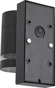 Nowoczesna lampa ścienna zewnętrzna czarna IP44 z czujnikiem zmierzchu - Ensam