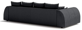 Czarna sztruksowa rozkładana sofa 310 cm Vanessa – Ropez