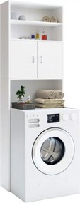 Wysoka szafka nad pralkę SILKE, 185×63×20cm, biała Casaria