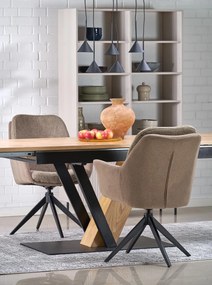 Stół do jadalni rozkładany naturalny/czarny 160-220/90/78 cm FANIS