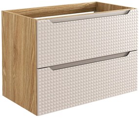 Beżowa szafka łazienkowa z szufladami 80 cm - Montans 9X