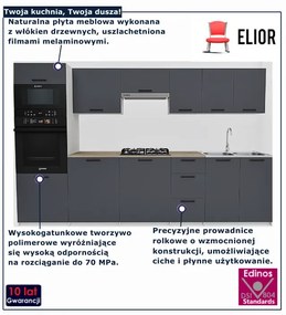 Antracytowy zestaw mebli kuchennych S9-L60