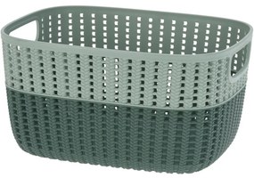 Kosz plastikowy Duo, zielony, 28,6 x 21,8 x 15,1 cm