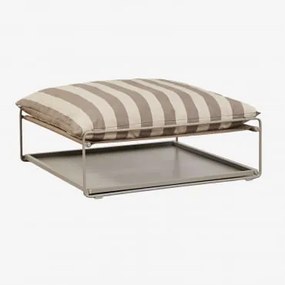 Pufa Ogrodowa Przekształcana W Stolik Pomocniczy Amaro Kremowa Tapioca - Mokka Brąz - Sklum