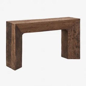 Konsola 150x35 Cm Z Odzyskanego Drewna Juvira Ciemna Czerń - Sklum
