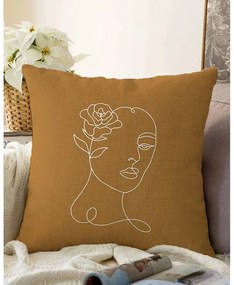 Brązowo-brązowa poszewka na poduszkę z domieszką bawełny Minimalist Cushion Covers Chenille, 55x55 cm