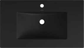 Mexen Atena umywalka wpuszczana w blat 81 x 46 cm, czarna mat - 25018070
