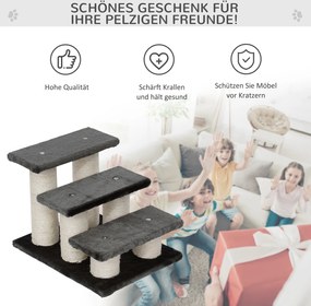 PawHut Drapak Schodki dla Kota Wygodne i Stabilne Szare 45x35x34cm | Aosom PL