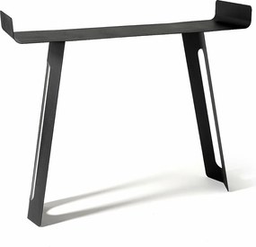 Konsola Tibet 110x35x85 cm z czarnego żelaza, perforowana i zakrzywiona forma, minimalistyczny nowoczesny design do przedpokoju, made in Italy