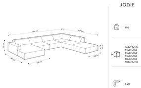 Beżowy narożnik (prawostronny) z materiału bouclé Jodie – Micadoni Home