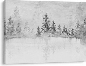 Obraz - Jeleń nad jeziorem (70x50 cm)