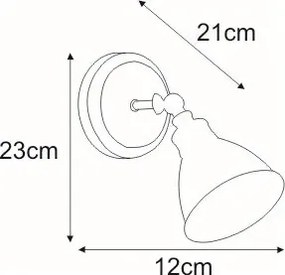 Czarny metalowy kinkiet z ruchomym kloszem - A773-Animas