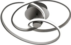 Diva - Nowoczesna lampa sufitowa LED 40W z możliwością ściemniania - Aluminium tytanowe, ciepłe światło 3000K, 2500lm, dyfuzor silikonowy