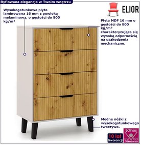 Komoda na nóżkach z 4 szufladami kaszmir + dąb artisan S9-Z31