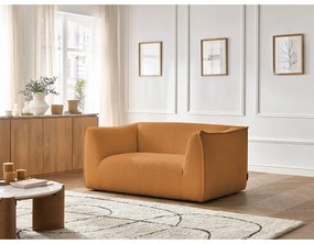 Musztardowa sofa z materiału bouclé 170 cm Giorgia – Bobochic Paris
