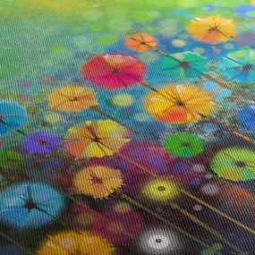 Obraz - Abstrakcyjne kwiaty (170x50 cm)
