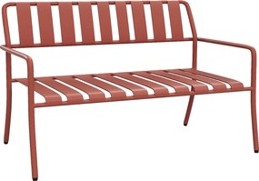 Metalowa, składana ławka ogrodowa - Terracotta - BIRMOS by MYLIA
