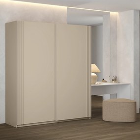 Szafa Przesuwna VANTE 150 cm Szafa Dwudrzwiowa Beż jasny