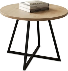 Minimalistyczny okrągły stolik kawowy dąb artisan W9-N99