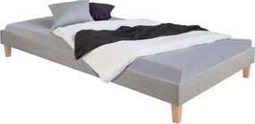 Tapicerowane łóżko 90x200 cm szare