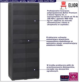 Czarna szafa warsztatowa do garażu i piwnicy K6-H42