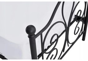 Łóżko Metalowe 90x200 cm ze Stelażem Jednoosobowe LORDI Czarne