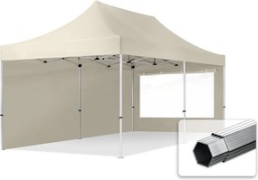 TOOLPORT 3x6 m Namiot Ekspresowy PROFESSIONAL Alu 40mm, ze ścianami bocznymi, okna panoramiczne, kremowy - (600231)