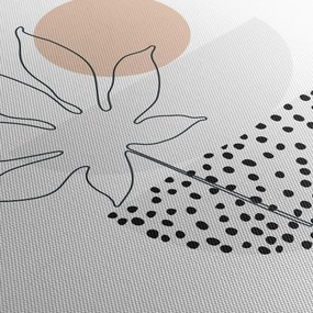Obraz - Line art flowers N⁰3 (z zegarem) (90x30 cm)