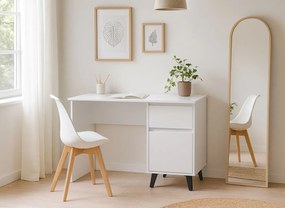 Białe biurko skandynawskie z szafką C7-F32