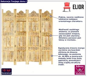 Rozkładany parawan ręcznie rzeźbiony S2-K72
