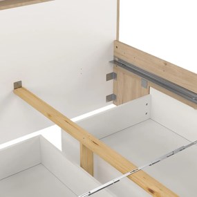 Łóżko dwuosobowe w dekorze dębu ze schowkiem bez stelaża 140x200 cm Ikast – Tvilum