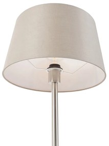 Lampa stołowa stal klosz szarobrązowy 32cm - Simplo Nowoczesny Oswietlenie wewnetrzne