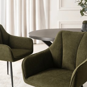 Krzesło Tapicerowane do Salonu NAWARA Zielone Nowoczesne