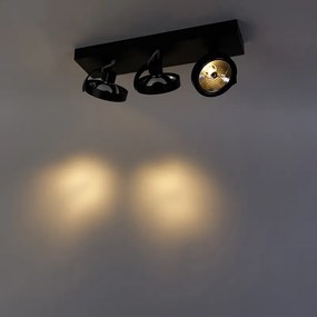 Designerski reflektor czarny 3-źródła światła - Go