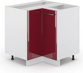 Szafka narożna bordowa czerwień wysoki połysk 80.5x51.6x82 fame-line
