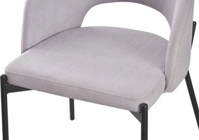 ATENA Krzesło do Jadalni Szare z Oparciem, Czarne Nogi