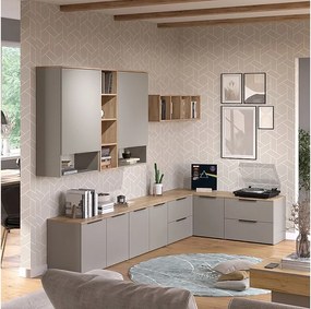 Ściana w salonie szary 80x40x50 wido