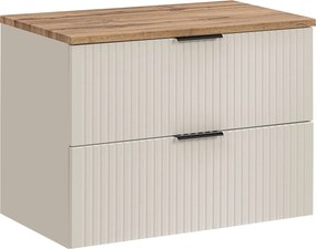Szafka łazienkowa pod umywalkę nablatową Adel 80 cm, kaszmir/dąb wotan
