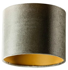 Abażur welurowy zielony ze złotym wnętrzem 18/18/14