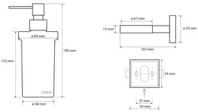 SAPHO XQ100 X-Square dozownik mydła 250 ml, chrom