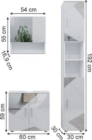 Zestaw mebli łazienkowych biały wysoki połysk z wkładkami 80x41x58.6 irma