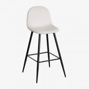 Zestaw 4 Wysokich Stołków Ze Sztruksu Glamm Beżowy Len & ↑75 Cm & Negro - Sklum