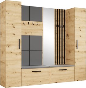 Masseno Garderoba MODULO 241,2/204/40 cm do Przedpokoju Nowoczesna Dąb Artisan