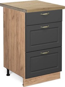 Szafka dolna do kuchni antracytowo-złoty 50x60x82 fame-line