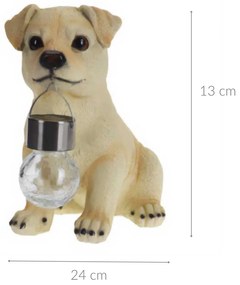 Figurka piesek z lampką solarną