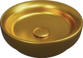 Umywalka nablatowa okrągła złota mat 40 cm ARI GOLD
