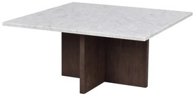 Biało-brązowy marmurowy stolik 90x90 cm Brooksville – Rowico