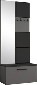 Masseno Garderoba MODULO 80,6/204/40 cm do Przedpokoju Nowoczesna Szara
